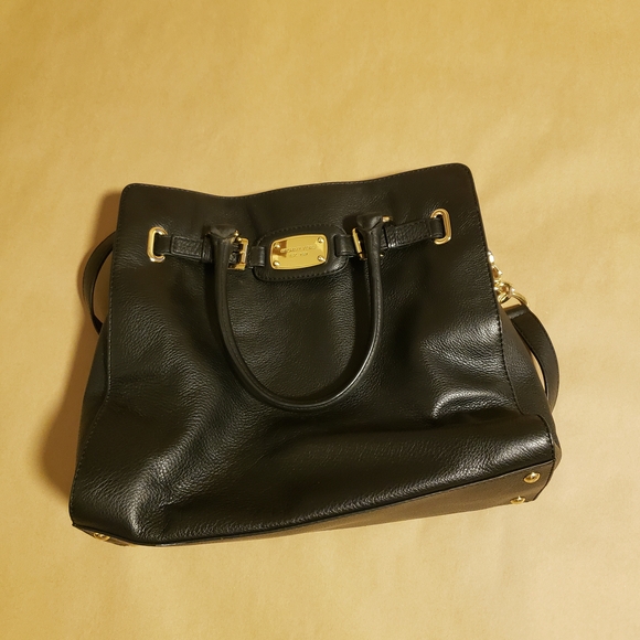 Michael Kors Black Satchel with Gold Accents